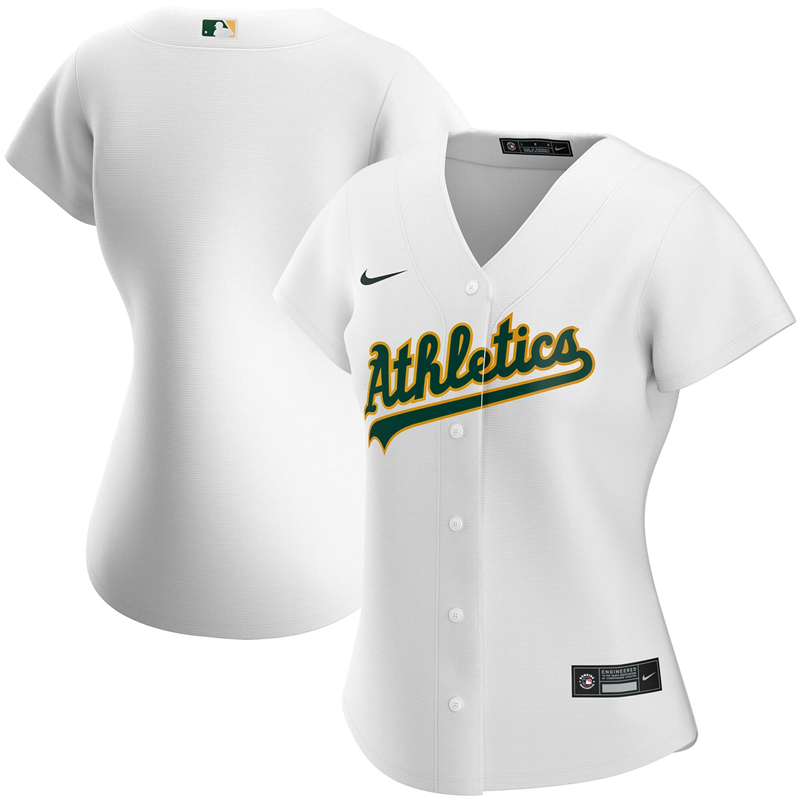 2020 MLB Women Oakland Athletics Nike White Home 2020 Replica Team Jersey 1